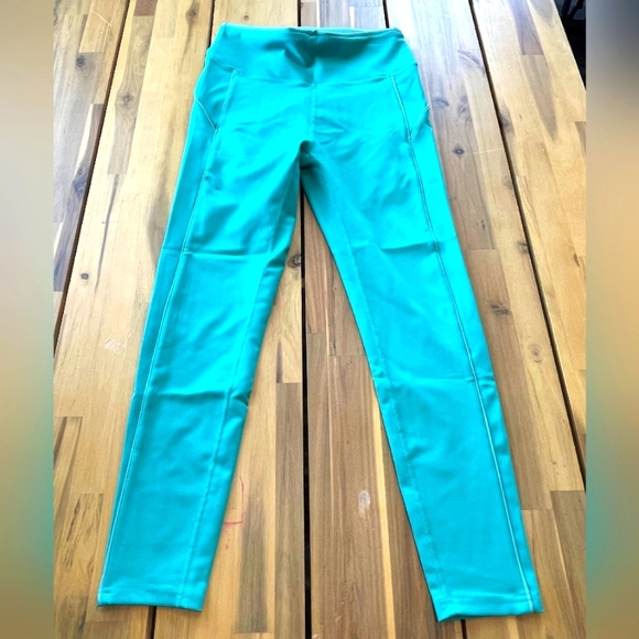 Nwt Wilo Yoga Bright Sea Green Wild Outline Leggings Full-Length Size Large - Picture 1 of 5